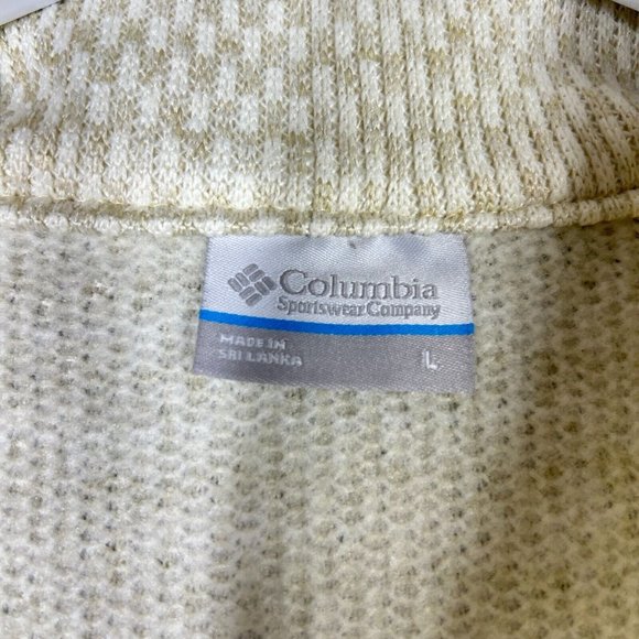 Columbia Women's Large Jacket Full Zip Rosenblum Knit Cream Ivory Pockets Warm - Picture 11 of 12